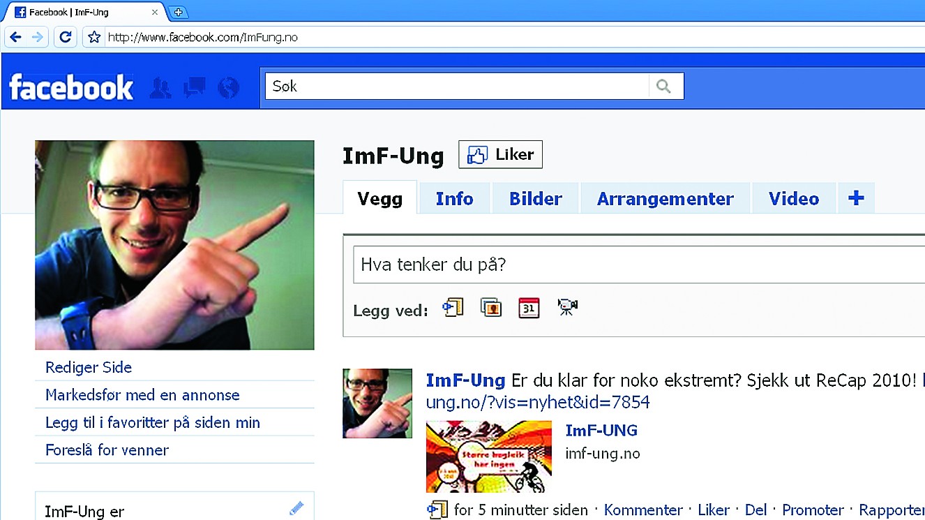 Bli venn med ImF-UNG på Facebook